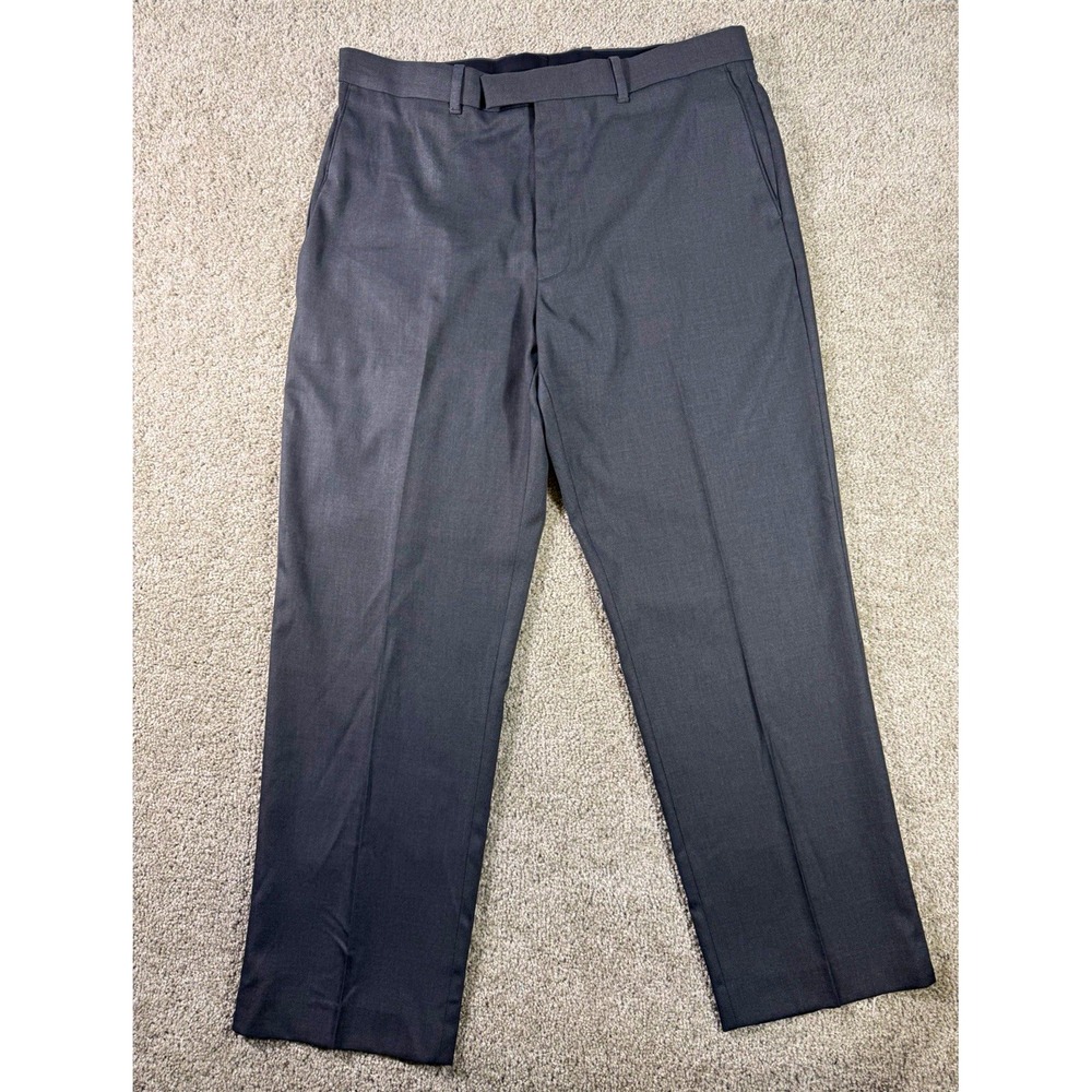Perry Ellis Portfolio Men's Gray Twill Dress Pants 36W Regular Fit Straight Leg
